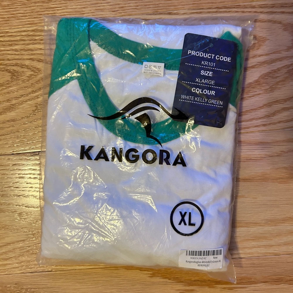 Kangora XL White & Green Baseball Style Shirt – Classic & Casual